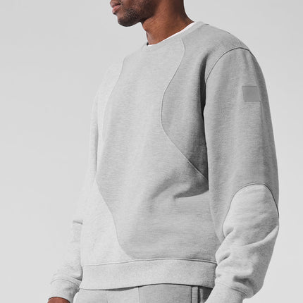 alo Men's Make Waves Crew Neck Pullover - Athletic Heather Grey Tonal