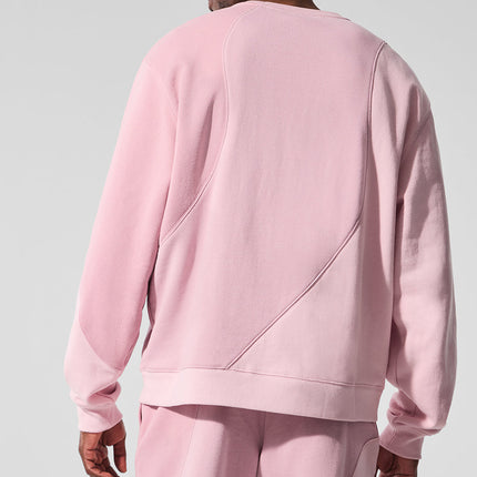 alo Men's Make Waves Crew Neck Pullover - Sunset Pink Tonal