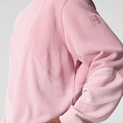 alo Men's Make Waves Crew Neck Pullover - Sunset Pink Tonal