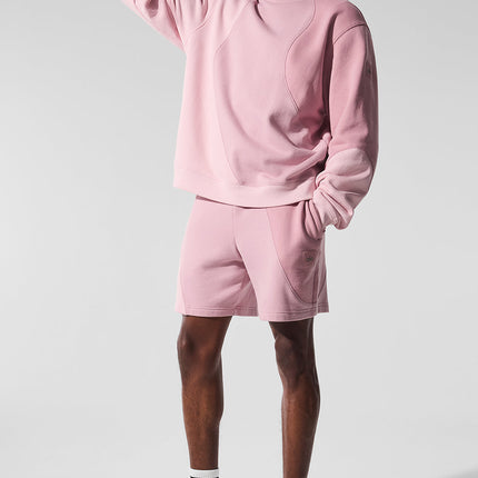 alo Men's Make Waves Crew Neck Pullover - Sunset Pink Tonal