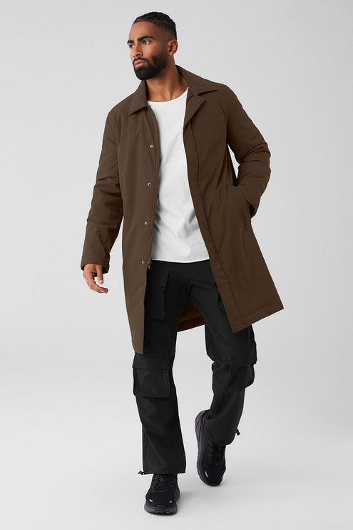 alo Men's Signature Overcoat - Espresso