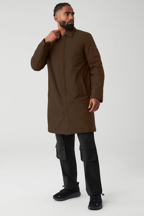 alo Men's Signature Overcoat - Espresso