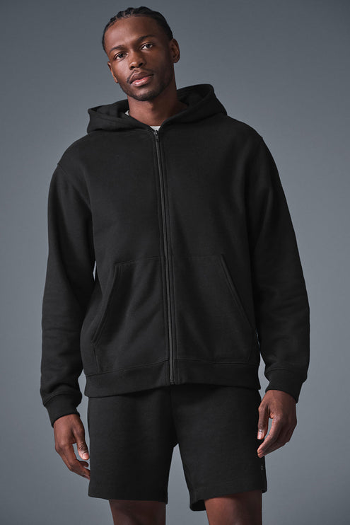 alo Men's Renown Heavy Weight Full Zip Hoodie - Black