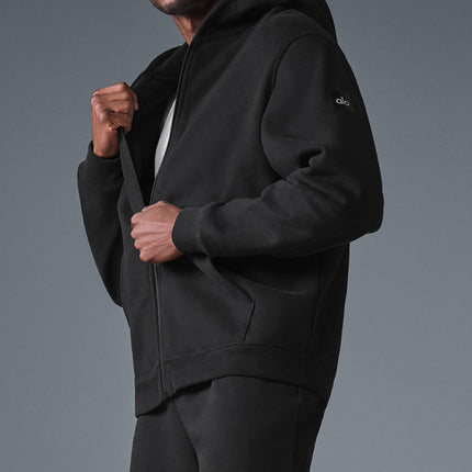alo Men's Renown Heavy Weight Full Zip Hoodie - Black