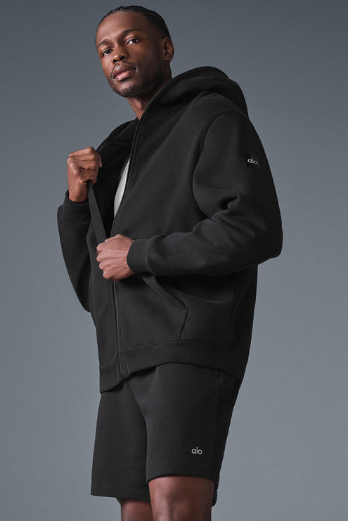 alo Men's Renown Heavy Weight Full Zip Hoodie - Black