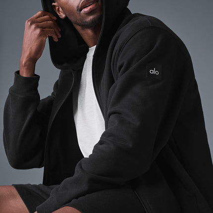 alo Men's Renown Heavy Weight Full Zip Hoodie - Black