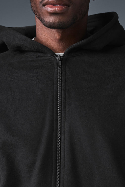 alo Men's Renown Heavy Weight Full Zip Hoodie - Black