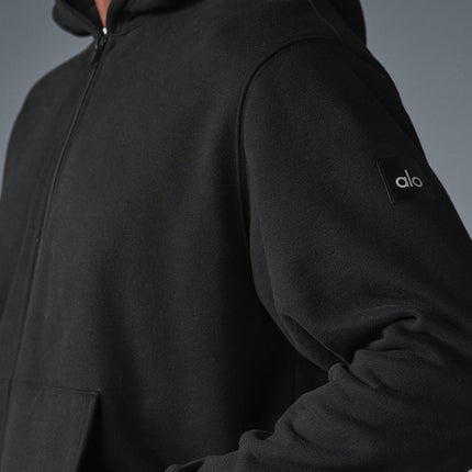alo Men's Renown Heavy Weight Full Zip Hoodie - Black