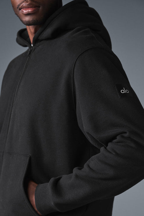 alo Men's Renown Heavy Weight Full Zip Hoodie - Black