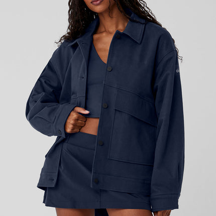 alo Women's Unisex One Up Jacket - Navy