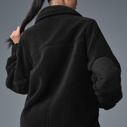 alo Women's Sherpa Edge Shacket - Black