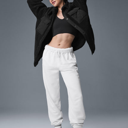 alo Women's Sherpa Edge Shacket - Black