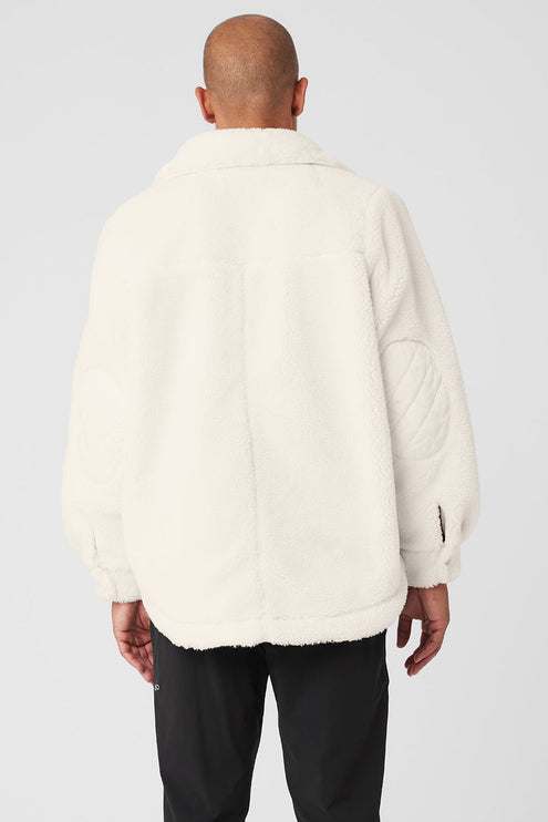 alo Men's Sherpa Edge Shacket - Ivory