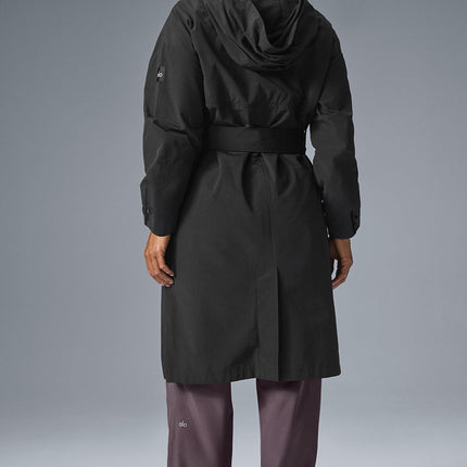 alo Women's Crinkle On The Move Trench - Black
