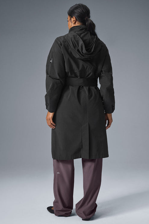 alo Women's Crinkle On The Move Trench - Black