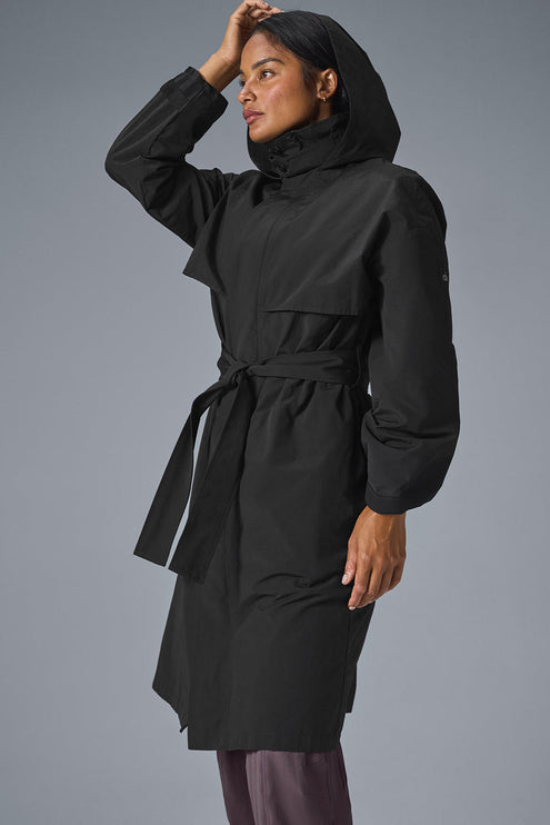 alo Women's Crinkle On The Move Trench - Black