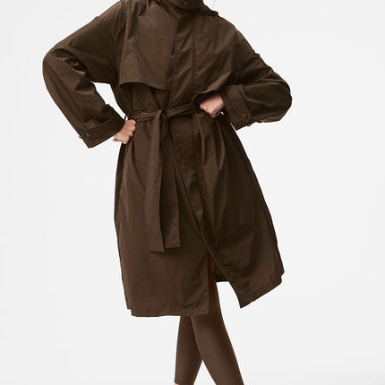 alo Women's Crinkle On The Move Trench - Espresso