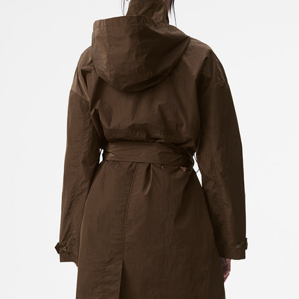 alo Women's Crinkle On The Move Trench - Espresso