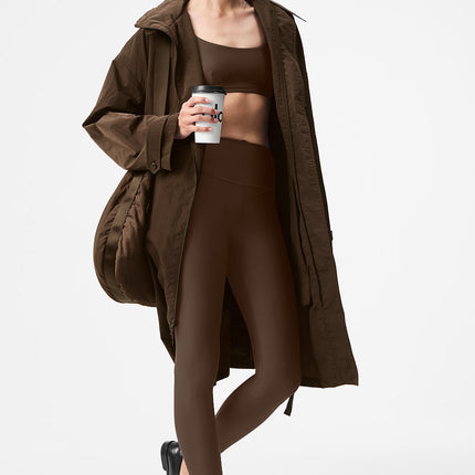 alo Women's Crinkle On The Move Trench - Espresso