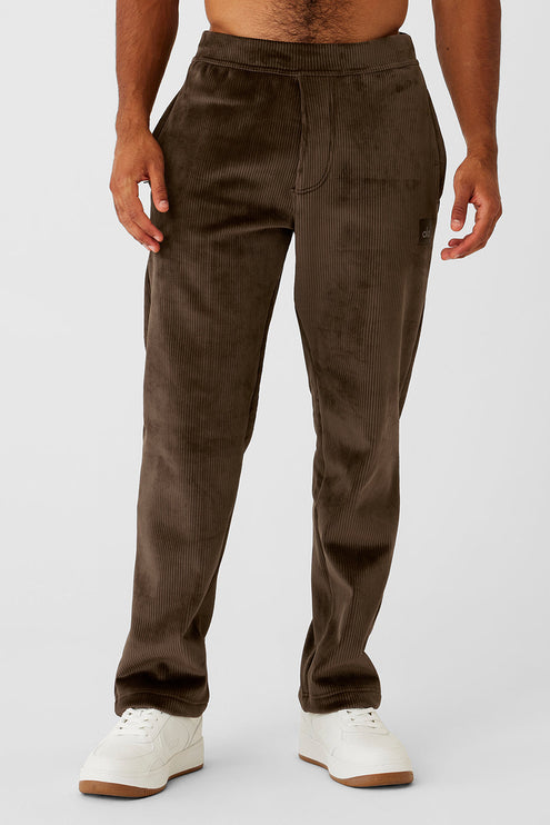 alo Men's Velour Baller Pant - Espresso
