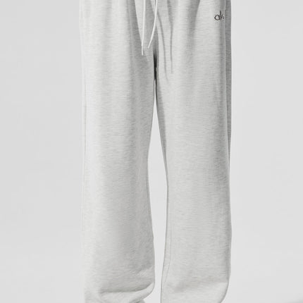 alo Women's Accolade Straight Leg Sweatpant - White Heather