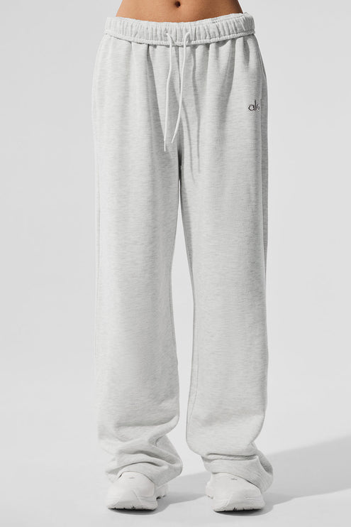alo Women's Accolade Straight Leg Sweatpant - White Heather