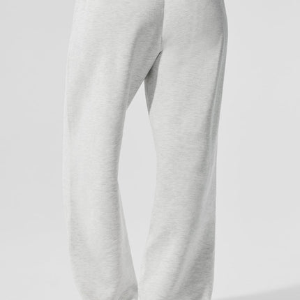 alo Women's Accolade Straight Leg Sweatpant - White Heather