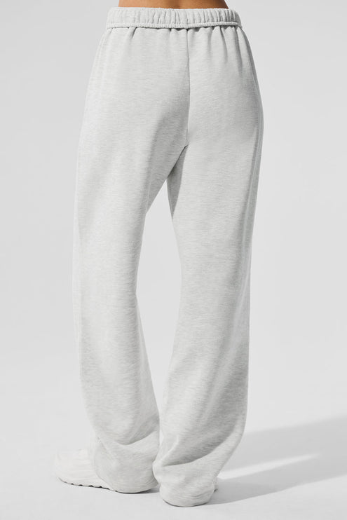 alo Women's Accolade Straight Leg Sweatpant - White Heather