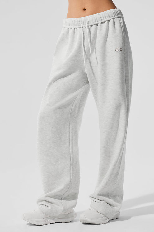 alo Women's Accolade Straight Leg Sweatpant - White Heather
