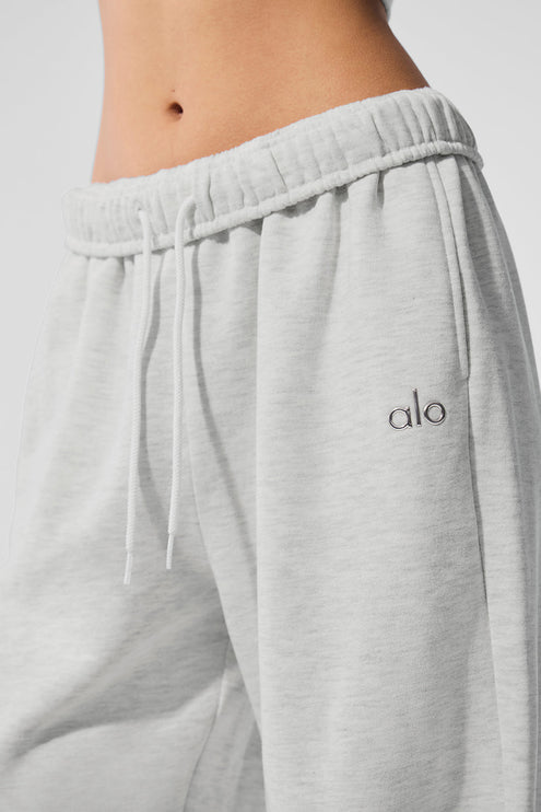 alo Women's Accolade Straight Leg Sweatpant - White Heather