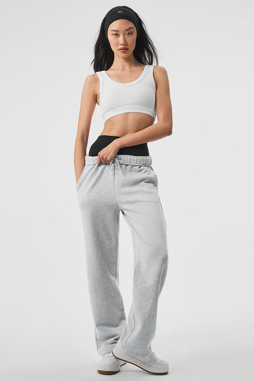 alo Women's Accolade Straight Leg Sweatpant - Athletic Heather Grey