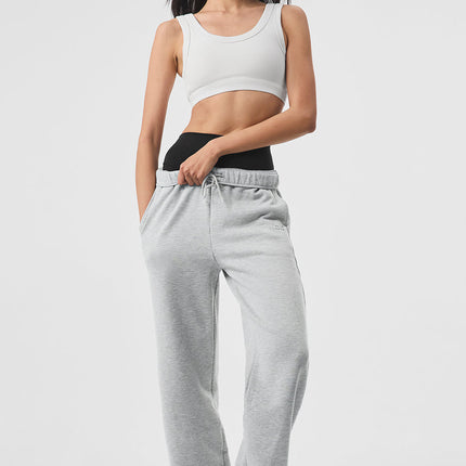 alo Women's Accolade Straight Leg Sweatpant - Athletic Heather Grey