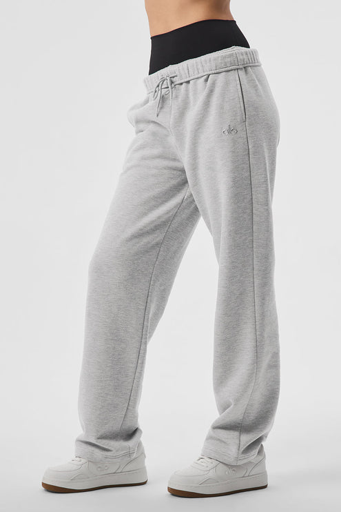 alo Women's Accolade Straight Leg Sweatpant - Athletic Heather Grey