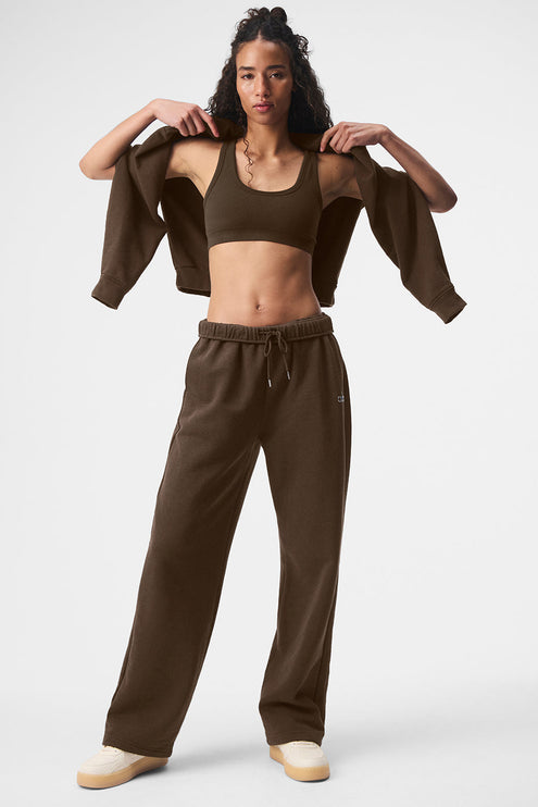alo Women's Accolade Straight Leg Sweatpant - Espresso