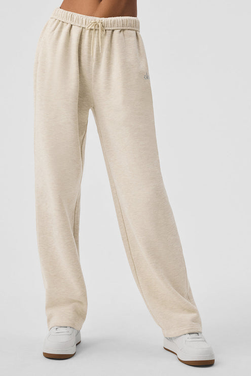 alo Women's Accolade Straight Leg Sweatpant - Oatmeal Heather