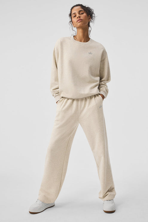 alo Women's Accolade Straight Leg Sweatpant - Oatmeal Heather