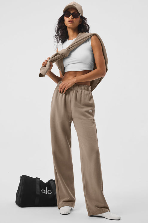 alo Women's Accolade Straight Leg Sweatpant - Gravel