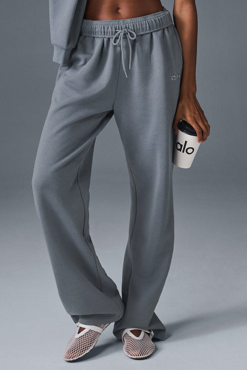 alo Women's Accolade Straight Leg Sweatpant - Steel Grey