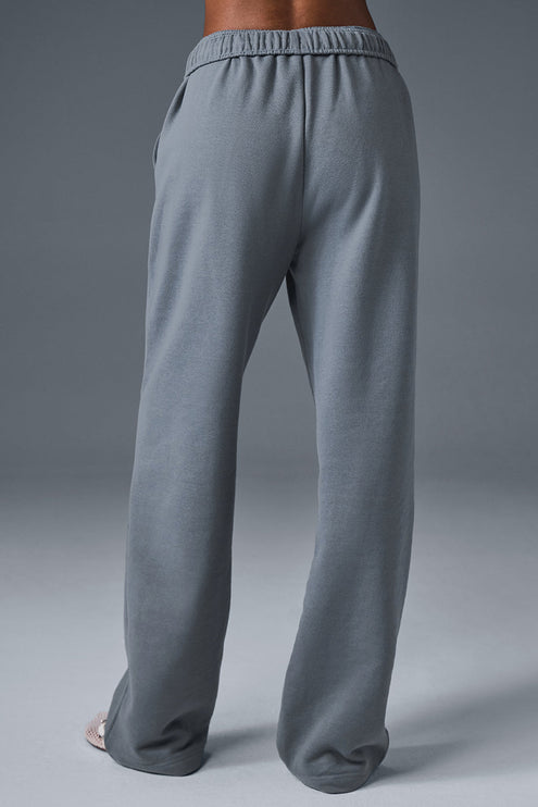 alo Women's Accolade Straight Leg Sweatpant - Steel Grey