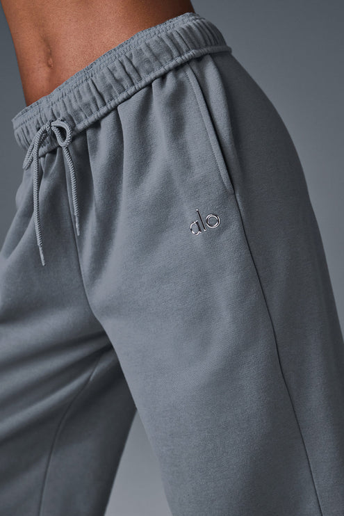 alo Women's Accolade Straight Leg Sweatpant - Steel Grey