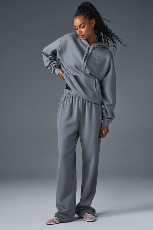alo Women's Accolade Straight Leg Sweatpant - Steel Grey