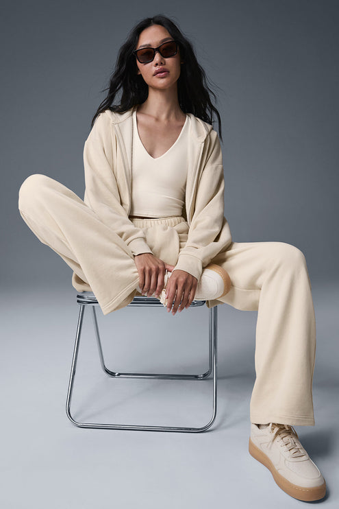alo Women's Accolade Straight Leg Sweatpant - Oat Milk