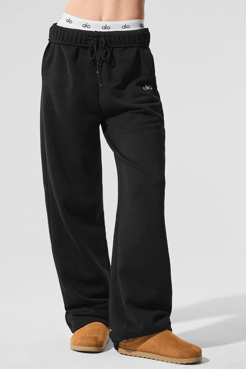 alo Women's Accolade Straight Leg Sweatpant - Black