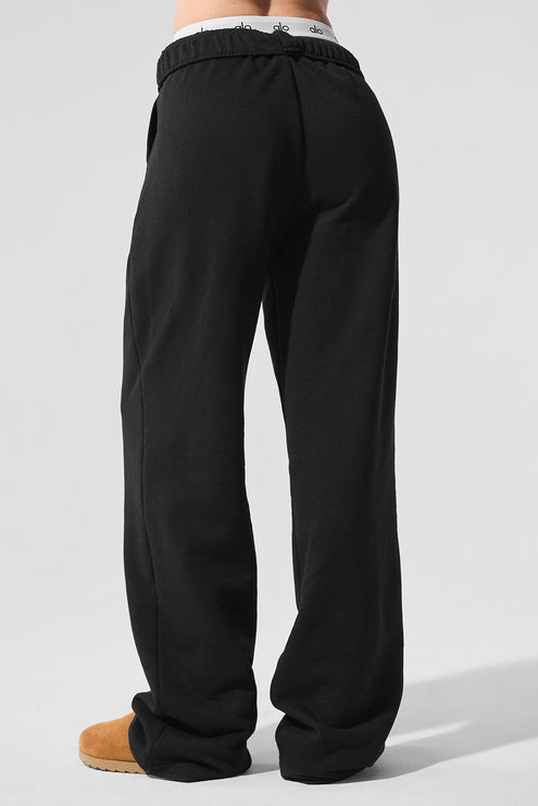 alo Women's Accolade Straight Leg Sweatpant - Black