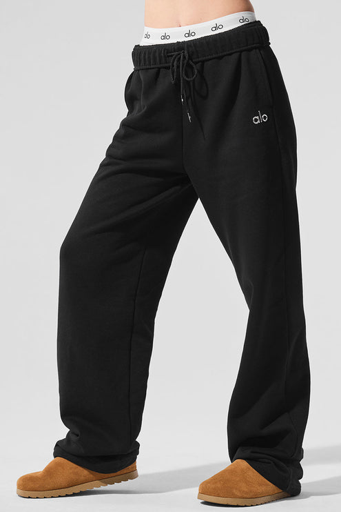 alo Women's Accolade Straight Leg Sweatpant - Black