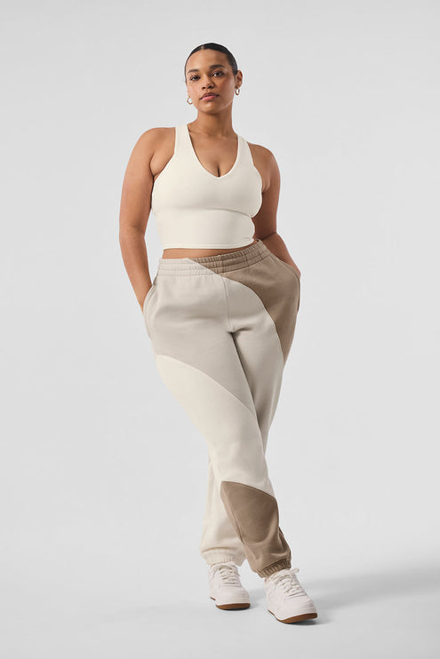 alo Women's Make Waves Sweatpant - Ivory/Bone/Gravel