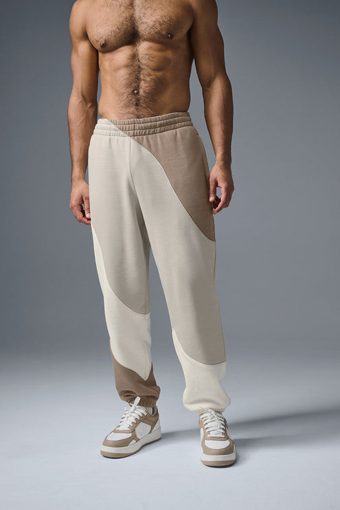 alo Men's Make Waves Sweatpant - Ivory/Bone/Gravel