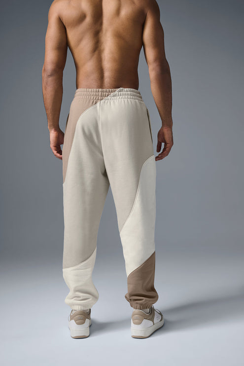 alo Men's Make Waves Sweatpant - Ivory/Bone/Gravel