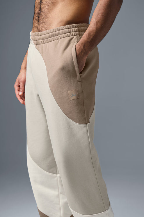 alo Men's Make Waves Sweatpant - Ivory/Bone/Gravel