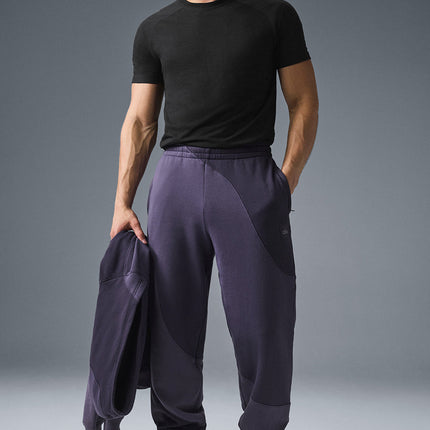 alo Men's Make Waves Sweatpant - Italian Plum Tonal